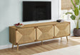 Mid Century Walnut Laminate TV Stand Console - Sleep Galleria