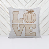 Rustic Pumpkin Embroidered 20x20 Polyester Throw Pillow