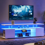 Modern White Engineered Wood TV Stand Console - Sleep Galleria