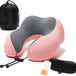 Travel Pillow Memory Foam Neck Pillow, Skin-Friendly and Breathable Pillowcase with 3D Eye Mask, Earplugs and Portable Storage Bag, Suitable for Airplane, Train and Home Use