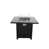 30-Inch Black Steel Propane Fire Pit Table