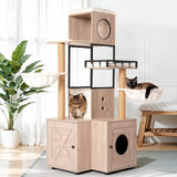 Multi-Functional Cat Tree With Litter Box And Scratching Posts