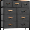 DWVO Chest of Drawer with 9 Drawers for Bedroom Fabric Dresser Storage Drawers with Handles Metal Frame for Living Room, Hallway, Nursery