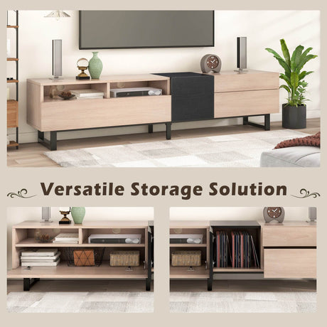 Modern Minimalist TV Stand With Drop Down Doors - Sleep Galleria