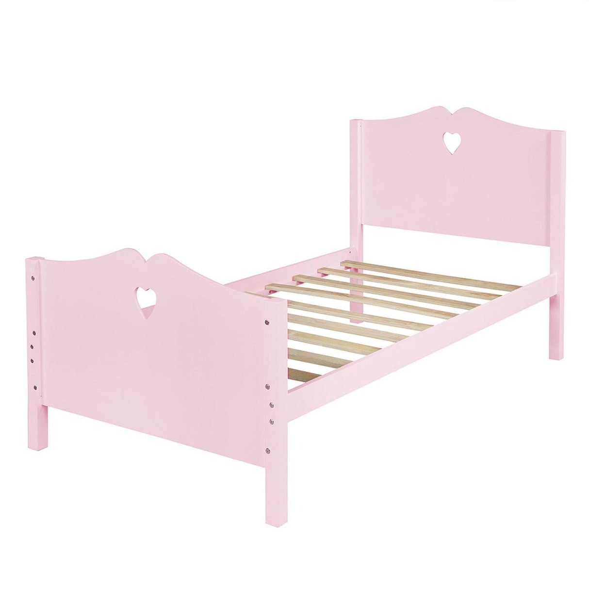 Twin Solid Wood Pink Platform Bed Frame