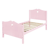 Twin Solid Wood Pink Platform Bed Frame