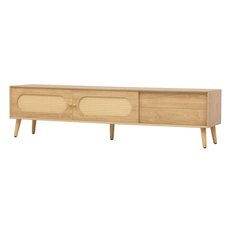 Boho Farmhouse Solid Wood TV Stand Cabinet - Sleep Galleria