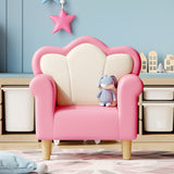 Princess Upholstered Pink White Kids Sofa Chair
