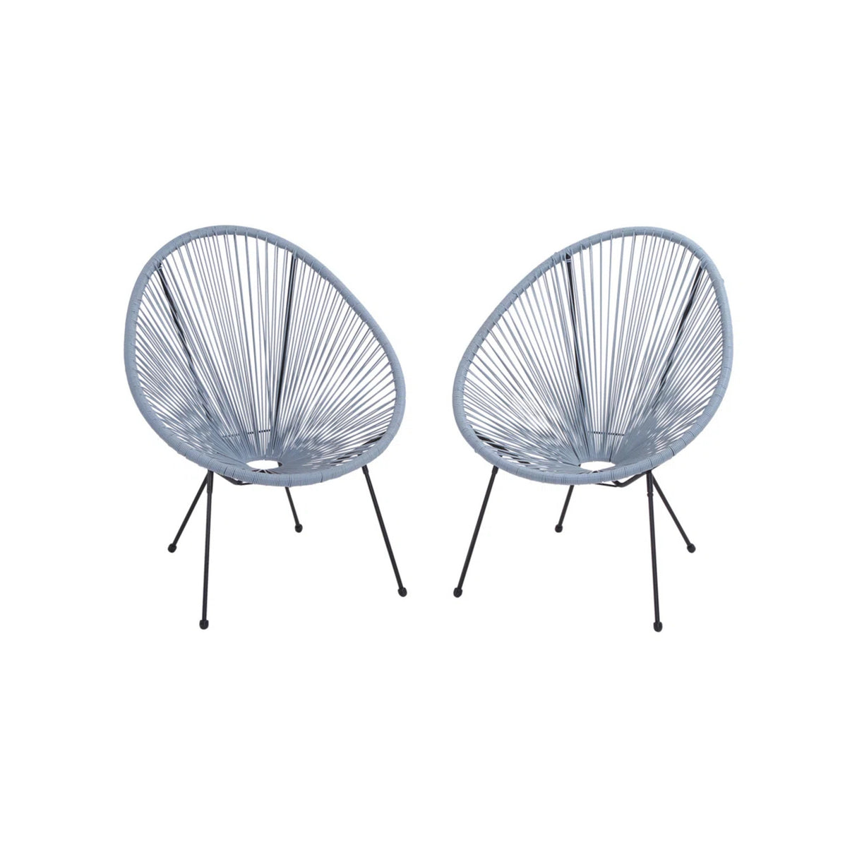 Modern Acapulco Outdoor Fabric Plastic Flexible Cord Chair