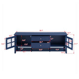 Modern Blue MDF TV Stand With Storage Cabinet - Sleep Galleria