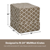 Midwest Dog Crate Cover, Privacy Dog Crate Cover Fits Midwest Dog Crates, Brown Geometric, 24In