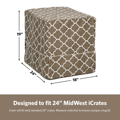 Midwest Dog Crate Cover, Privacy Dog Crate Cover Fits Midwest Dog Crates, Brown Geometric, 24In