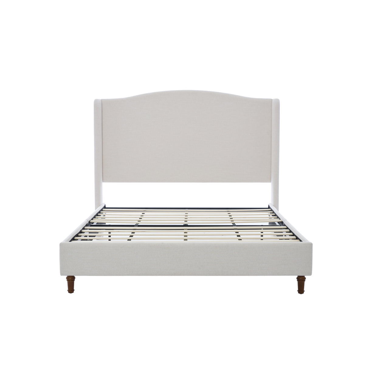 Queen Minimalist Upholstered Wingback Chenille Bed Frame