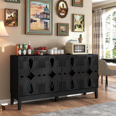 Mid Century Modern Solid Wood Storage Sideboard Cabinet - Sleep Galleria