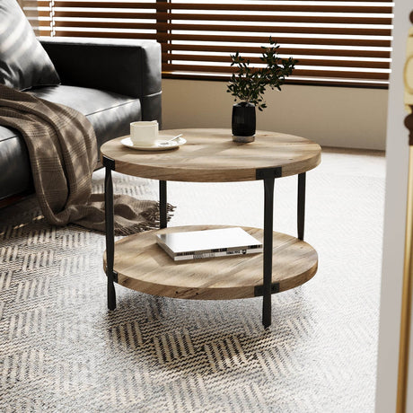 Modern Minimalist Double-Layer Wooden Coffee Table - Sleep Galleria