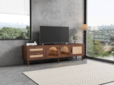 Rattan-Inspired Media Console TV Stand With Storage - Sleep Galleria