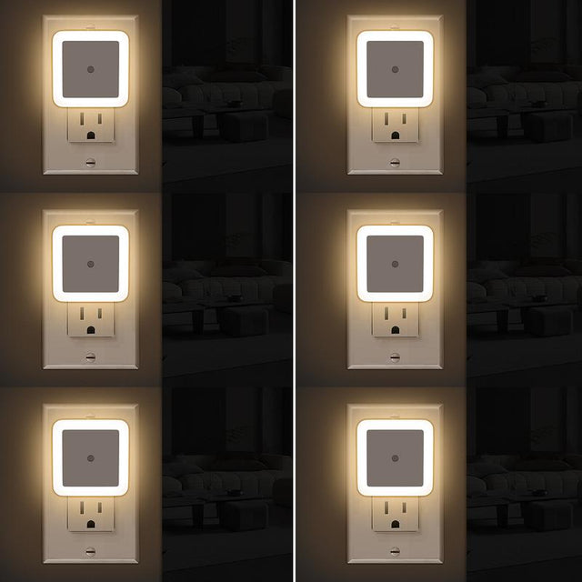 Night Light, Night Lights Plug into Wall 6-Pack, Plug in Night Light, Dusk to Dawn Nightlight Led Night Lights for Bedroom, Bathroom, Hallway Warm White