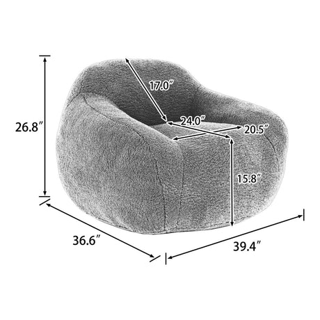 Spacious Memory Foam Teddy Bean Bag Chair - Calmora - Sleep Galleria