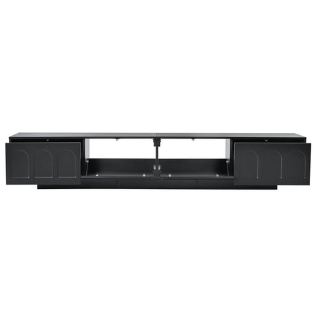 Smart LED Bluetooth Black Particle Board TV Stand - Sleep Galleria