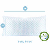 Virtu Temperature Regulating Reversible Cooling Body Pillow for Adult, Adjustable Memory Foam Long Body Pillows for Bed, 20" X 54"