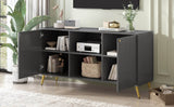 Modern Gray MDF TV Stand With Adjustable Shelf - Sleep Galleria