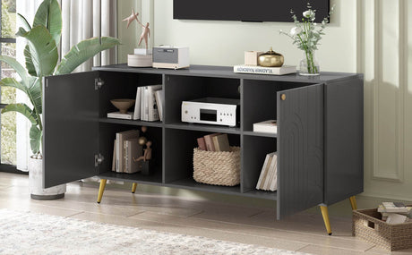 Modern Gray MDF TV Stand With Adjustable Shelf - Sleep Galleria
