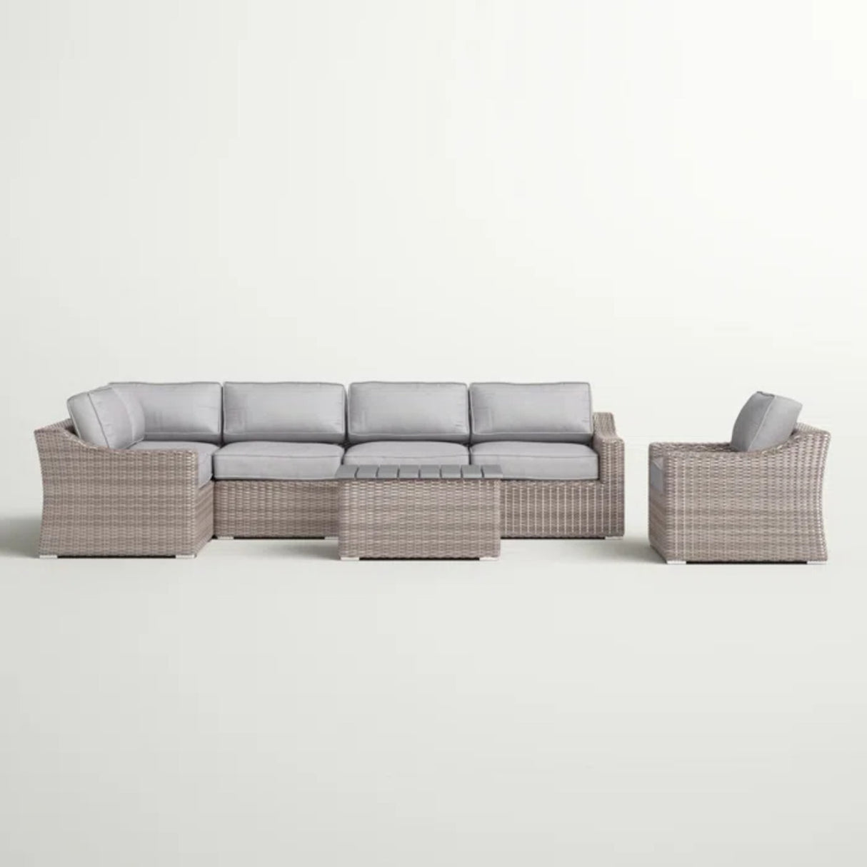 5-Person All-Weather Wicker Outdoor Sectional Seating Group