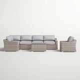 5-Person All-Weather Wicker Outdoor Sectional Seating Group