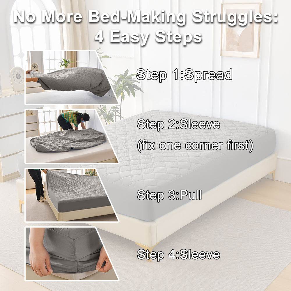 Ultrasonic Waterproof Cotton Mattress Protector Queen - Sleep Galleria