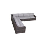 7-Piece Modular Brown Wicker Outdoor Sectional Seating Group