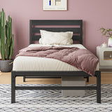 Twin Metal And Wood Platform Bed Frame With Storage