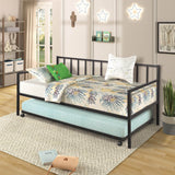 Twin Metal Daybed With Trundle Durable Lounge Frame