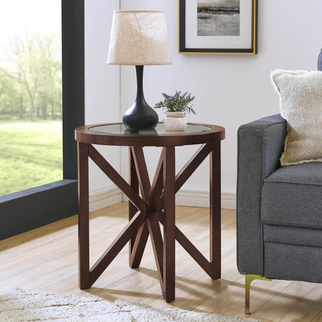 Modern Round Tempered Glass Top Coffee Table - Sleep Galleria