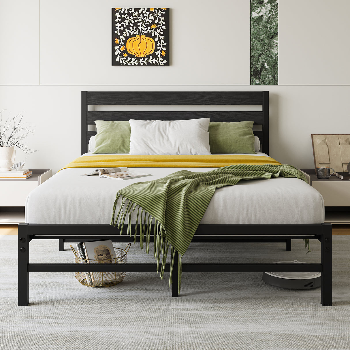 Full Metal Rustic Industrial Full Bed Frame