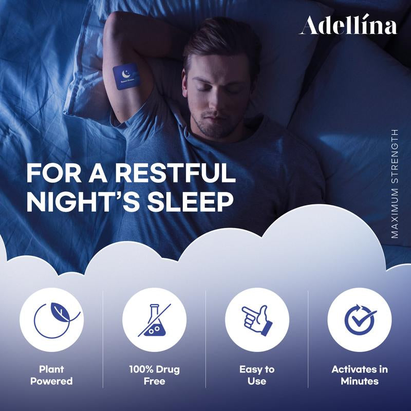 Adellina Sleep Patches for Sleep : Better All Natural Cruelty Free Sleep Aid Alternative 30 Patches Peel Herbal Comfort