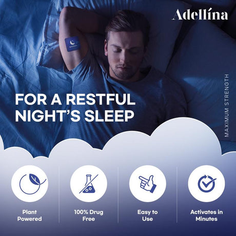 Adellina Sleep Patches for Sleep : Better All Natural Cruelty Free Sleep Aid Alternative 30 Patches Peel Herbal Comfort