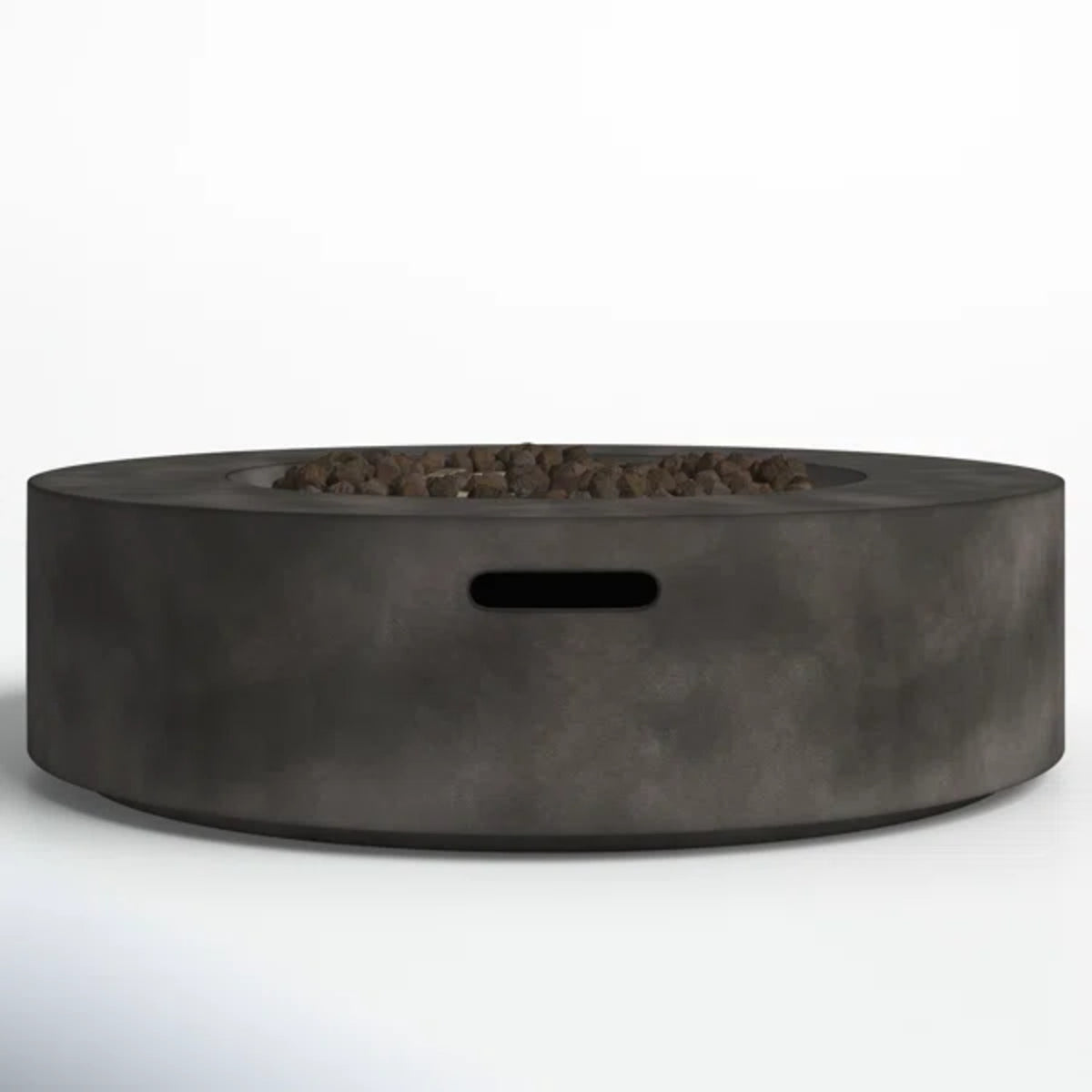 Modern Concrete Outdoor Fire Pit Table With Stainless Steel Burner