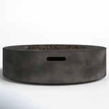 Modern Concrete Outdoor Fire Pit Table With Stainless Steel Burner