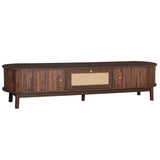 Modern Solid Wood Rattan Media Console TV Stand - Sleep Galleria