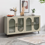 Antique Gold Wood TV Stand With Storage Cabinet - Sleep Galleria