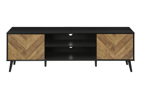 72-Inch Contemporary Brown And Black TV Stand Console - Sleep Galleria