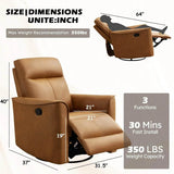 Manual Swivel Recliner Chair with Padded Support - Sleep Galleria