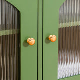Antique Green Solid Wood TV Cabinet With Glass Door - Sleep Galleria