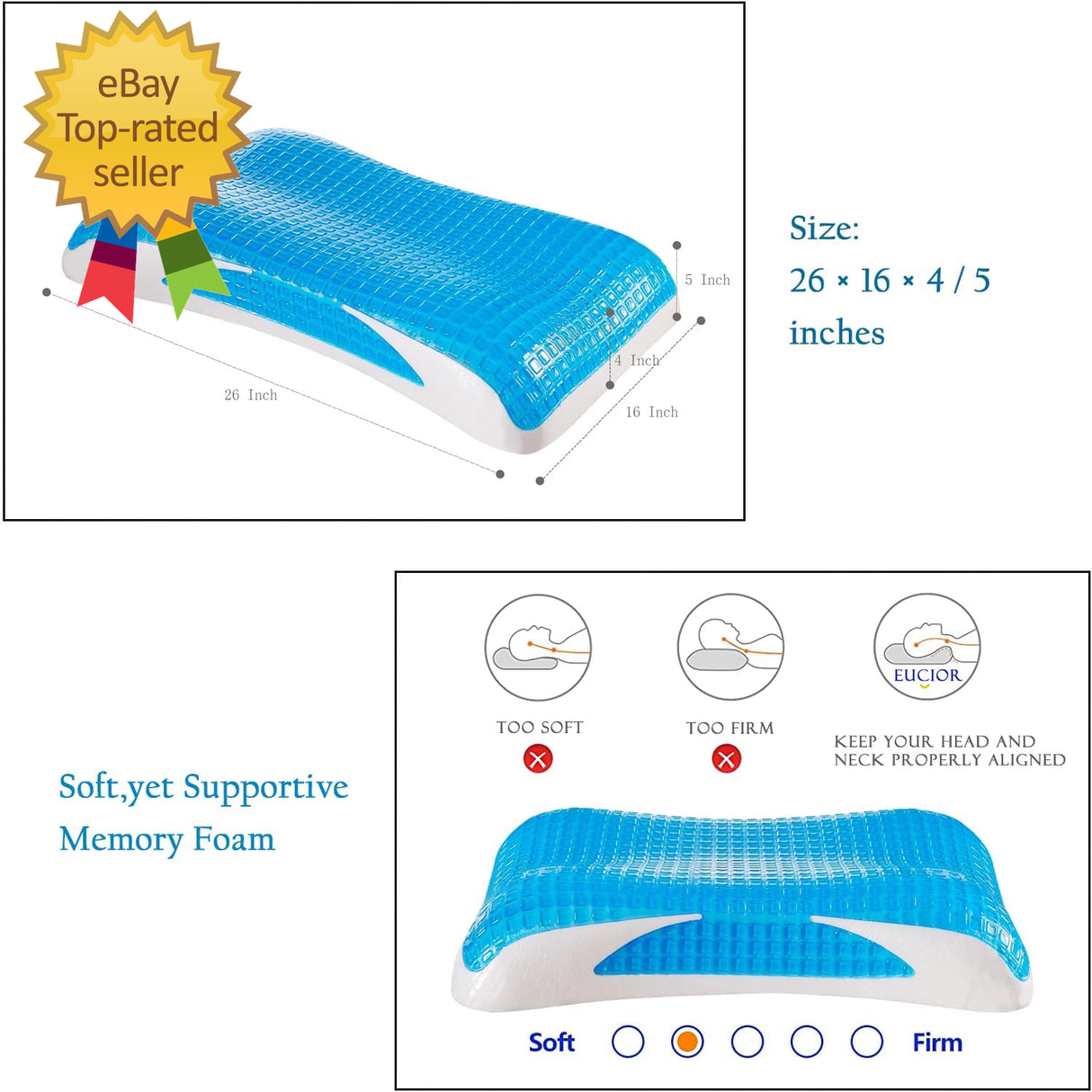 Cooling Gel Pillow,Memory Foam Cooling Gel Pillow,Cooling Orthopedic Memory Foam