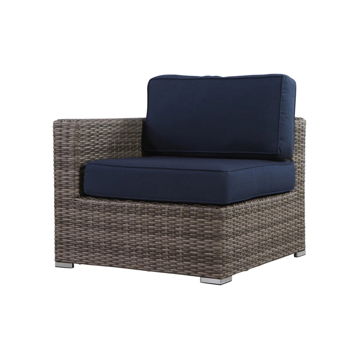 Weather-Resistant Wicker One-Arm Patio Chair With Cushions