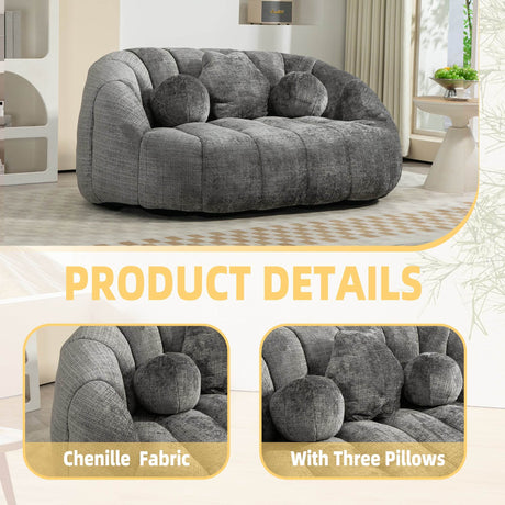 High Density Foam Chenille Bean Bag Lounge Chair - Sleep Galleria