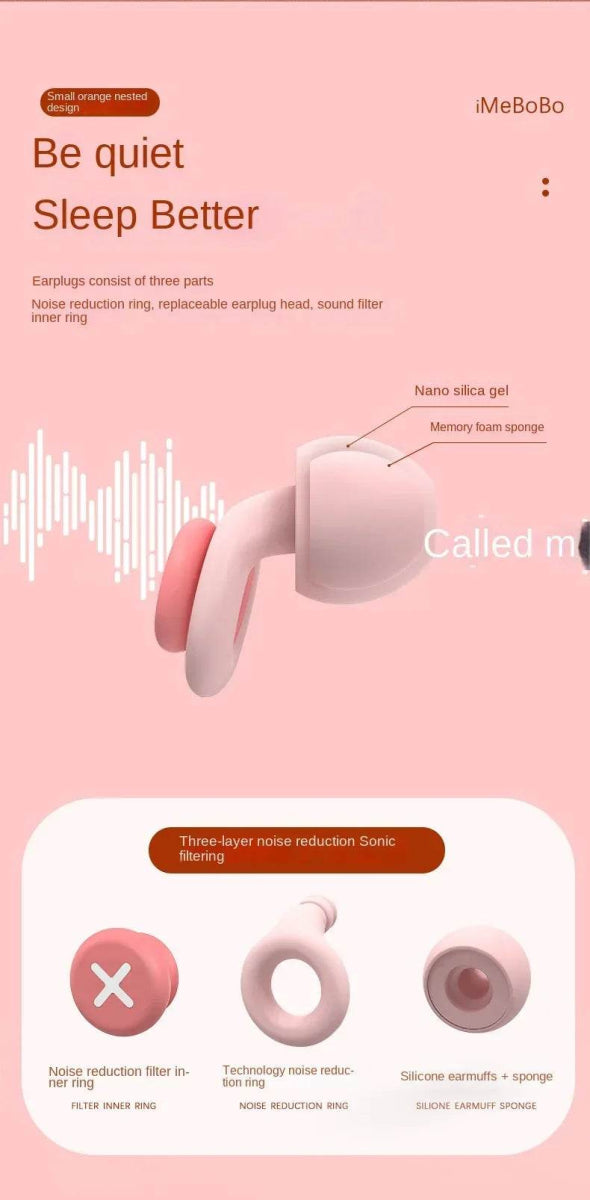 Pair Of Soft Silicone Noise Reduction Sleep Earplugs - EOENKK - Sleep Galleria