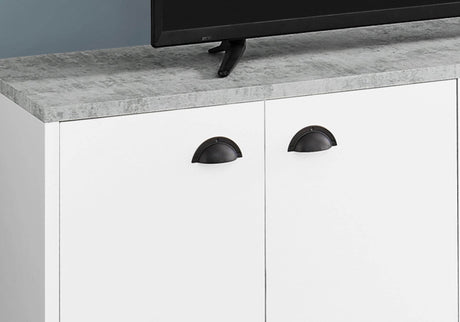 Industrial Style 60-Inch White Grey TV Stand Console - Sleep Galleria