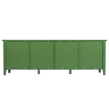 Antique Green Solid Wood TV Cabinet With Glass Door - Sleep Galleria