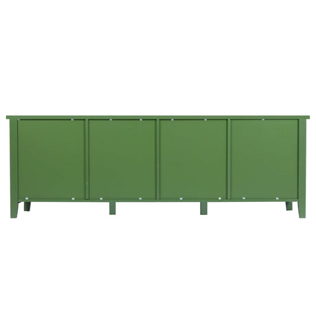 Antique Green Solid Wood TV Cabinet With Glass Door - Sleep Galleria
